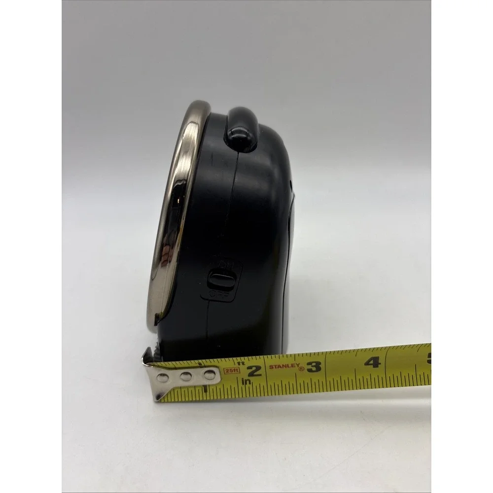 Seiko alarm Clock battery analog desk light 12 hour travel black plastic